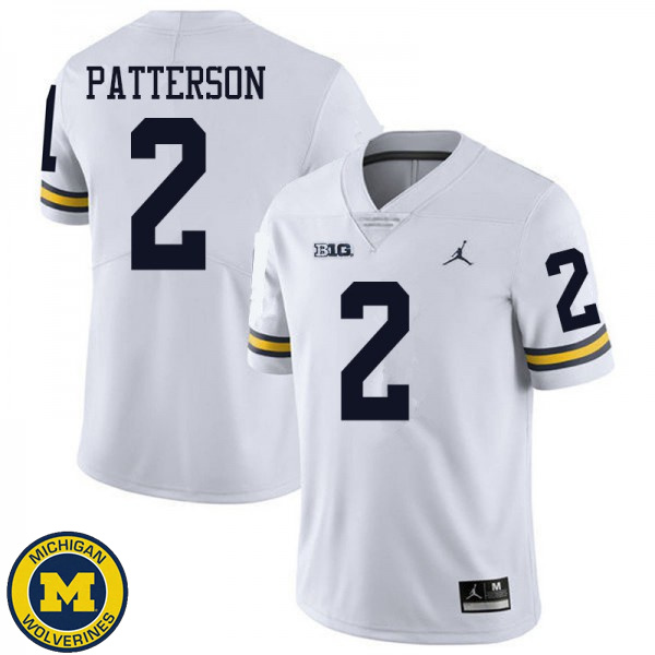 Mens Michigan Wolverines #2 Shea Patterson White Jordan Brand Football Jersey